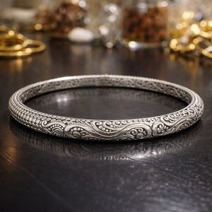 Annika Witt 925 Sterling Silver Filigree Bangle Bracelet D-2 3/4"